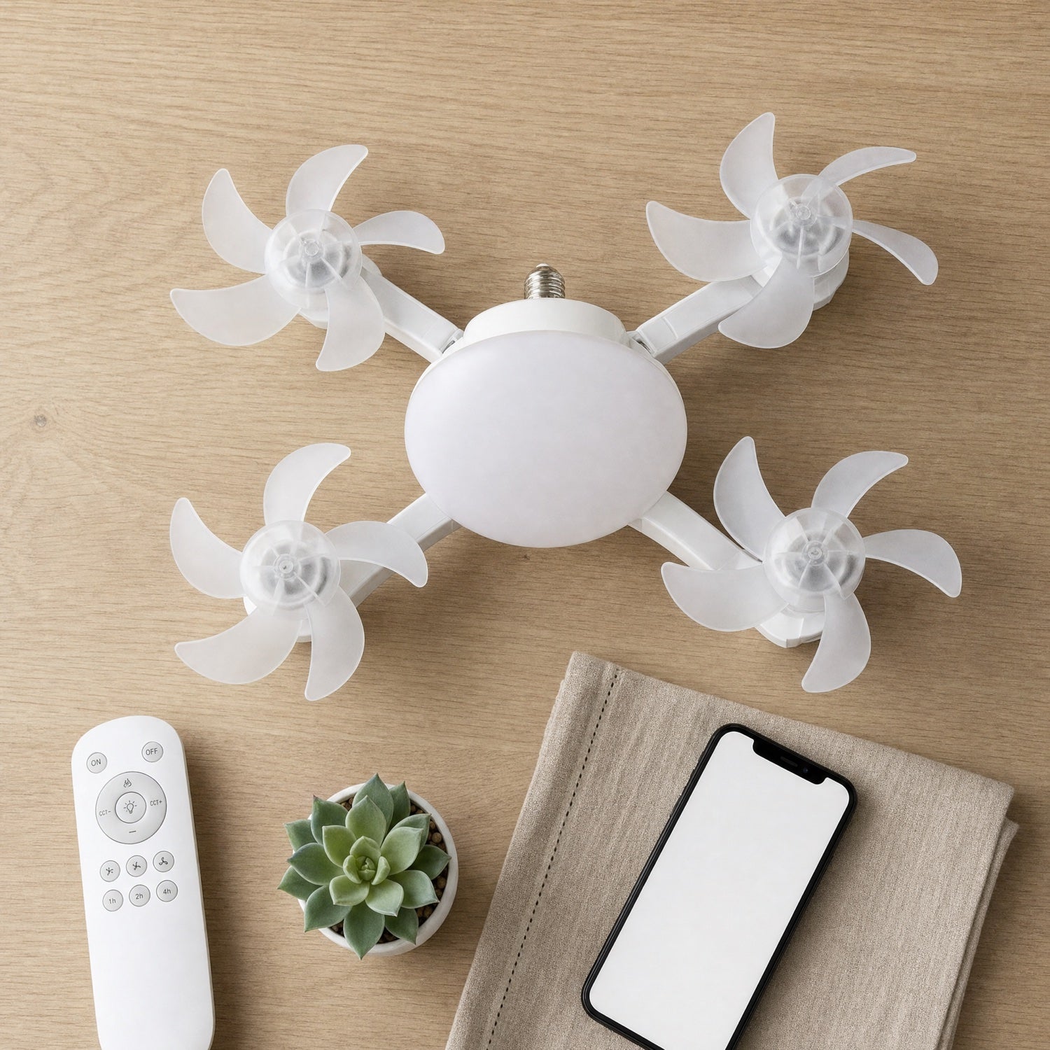 Luméole et sa télécommande vus de dessus